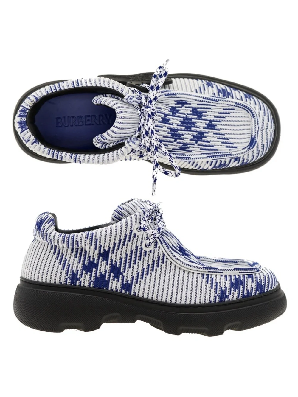 Burberry Men Lace-Up Creeper Shoes Salt Ip Check Size 11 US New